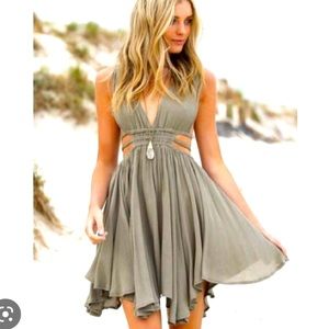 Windsor dark green side cut out fairy dress